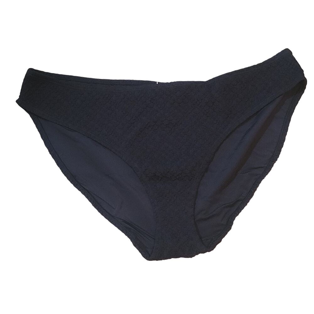 NWT Andie Swim Bikini Bottom Textured Black Size XL Retail $64